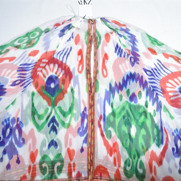 NWT ZARA BEADED PRINT KAFTAN, SIZE M/L - Picture 12 of 12